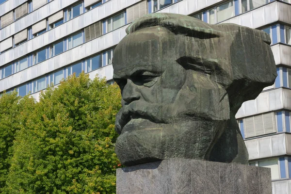 Karl Marx Emlékmű Chemnitz — Stock Fotó