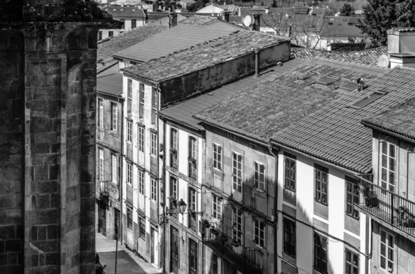 Arkitekturen Santiago Compostela Norra Spanien Svartvit Bild — Stockfoto