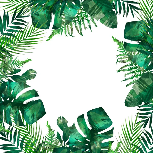 Watercolor Modern Decorative Element Eucalyptus Green Leaf Wreath Greenery Branches — Stock Photo, Image