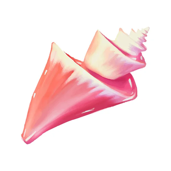 Zestaw Różowy Muszelek Ilustracja Wektorowa Pod Powierzchnią Morza Podwodne Życie — Zdjęcie stockowe