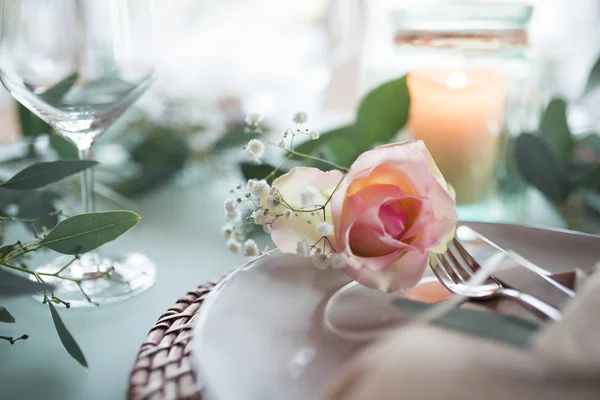 Romantische Plek Setting Voor Een Feestelijk Bruiloft Evenement — Stockfoto