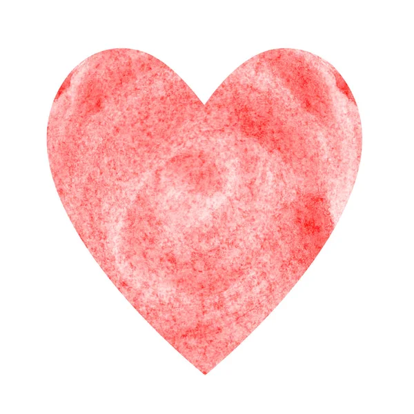 Hand Painted Red Watercolor Heart Red Color — Stock Photo, Image