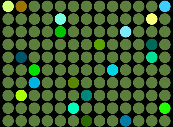 抽象纹理与绿色和五颜六色的点在黑色背景 — 图库照片