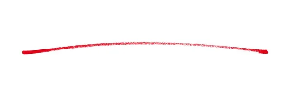 非常に長い手で描かれた赤い鉛筆ライン 暗い色で描かれた手 — ストック写真