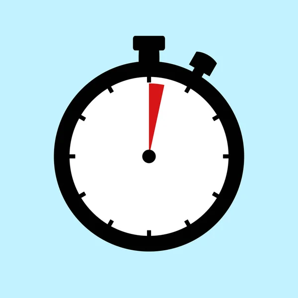 Minuten Seconden Flat Design Stopwatch Blauwe Achtergrond — Stockfoto