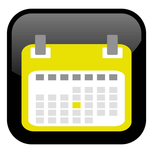 Shiny Isolated Black Button Calendar Icon — Stock Photo, Image