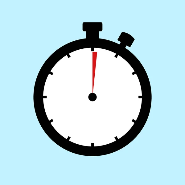 Minuut Seconde Flat Design Stopwatch Blauwe Achtergrond — Stockfoto