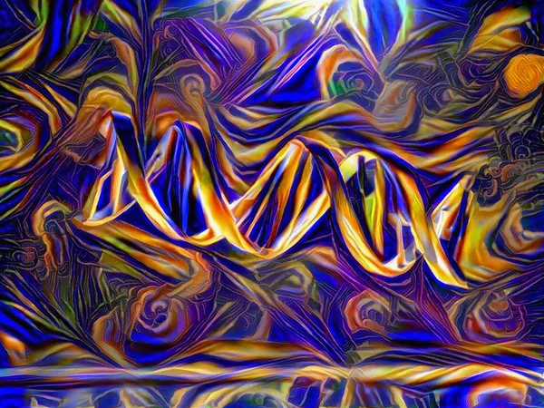 Vivid Abstract Painting Dna Strand — Stock Photo, Image