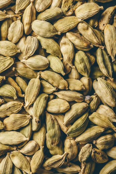 Bakgrund Med Baljor Grön Kardemumma Kopiera Utrymme — Stockfoto