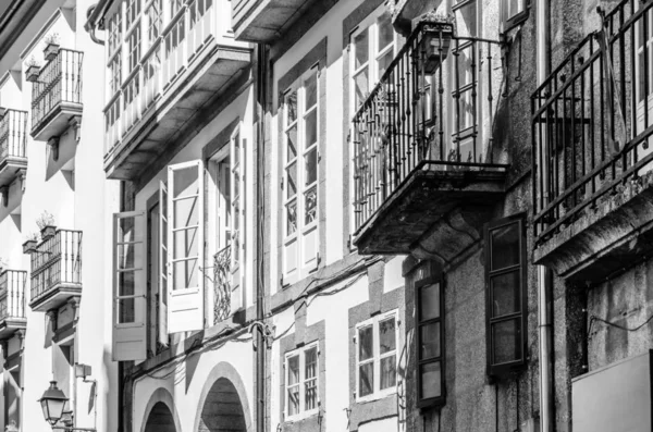 Arkitekturen Santiago Compostela Norra Spanien Svartvit Bild — Stockfoto