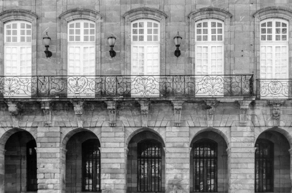 Arquitectura Santiago Compostela Norte España Imagen Blanco Negro —  Fotos de Stock