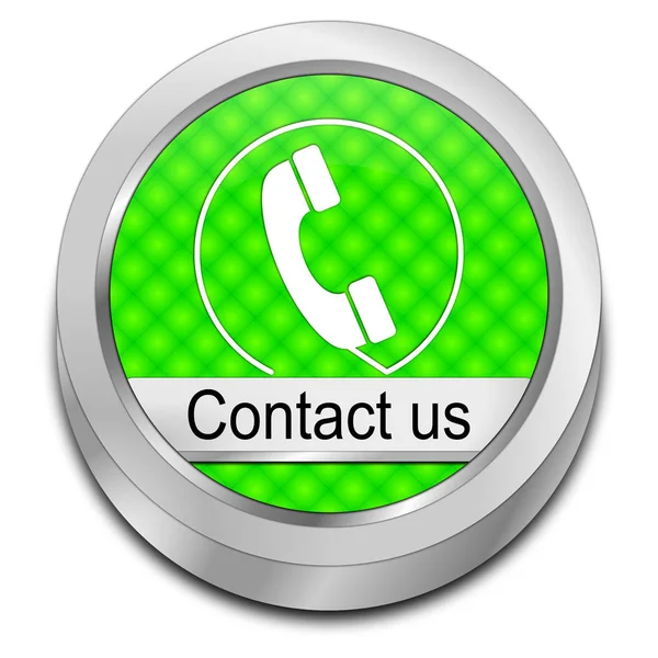 Decorative Green Button Contact Illustration — Stock Photo, Image