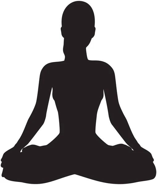 Meditation Spirituel Zen Ånd Person Kvinde Silhuet Illustration - Stock-foto