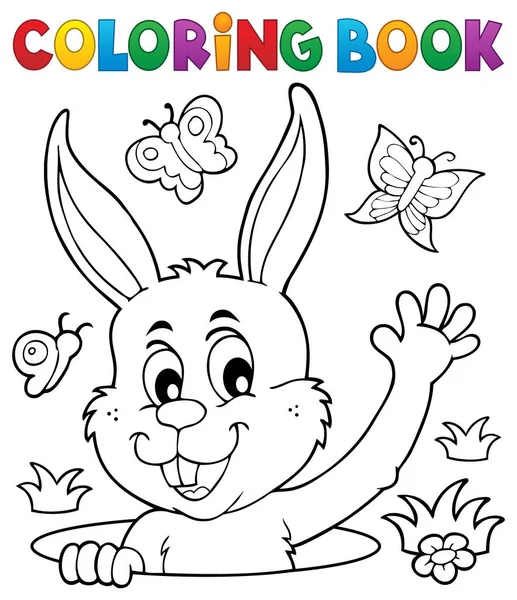 Kolorowanka Czai Się Wielkanocny Królik Ilustracja Obrazu — Zdjęcie stockowe