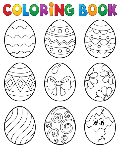 Desenho Para Colorir Livro Easter Eggs Theme Ilustração Imagem — Fotografia de Stock
