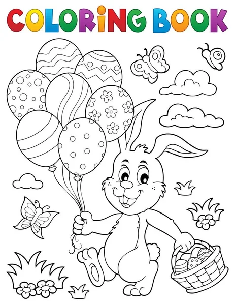 Kolorowanka Wielkanocny Królik Temat Ilustracja Obrazu — Zdjęcie stockowe