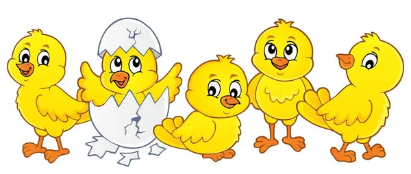Cute Chickens Topic Image Picture Illustration — Stock Photo, Image
