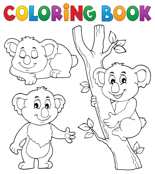 Coloring Book Koala Theme Picture Illustration — Stock Photo, Image