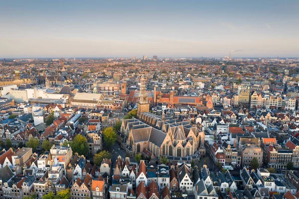 Vista Aérea Panorámica Amsterdam Países Bajos Vista Parte Histórica Amsterdam — Foto de Stock