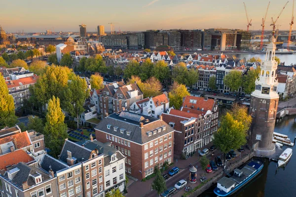 Vista Aérea Panorámica Amsterdam Países Bajos Vista Parte Histórica Amsterdam — Foto de Stock