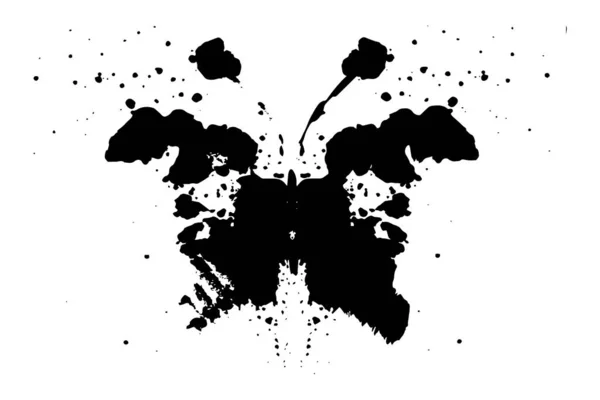 Rorschachインクロテストイラスト ランダム対称抽象インクの汚れ インクブロット ローチ投影心理学的技術のための心理診断やシルエットスポットのための簡単なテストベクトル — ストック写真