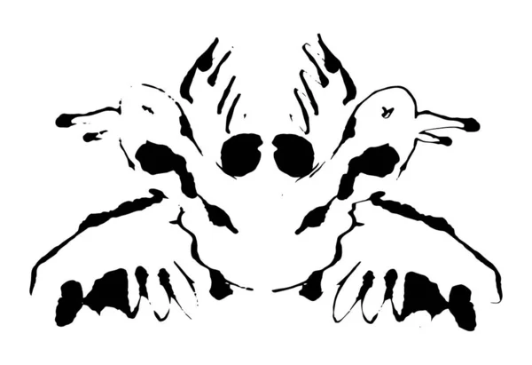Rorschach Tintafoltok Vizsgálati Illusztráció Véletlenszerű Szimmetrikus Absztrakt Tintafoltok Pszichodiagnosztika Tintapatkányokhoz — Stock Fotó