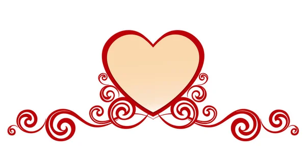 Coração Decorado Com Ornamento Floral Modelo Para Cartão Saudação Valentim — Fotografia de Stock