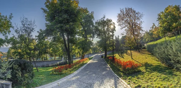Vista Panorâmica Parque Istambul Odessa Ucrânia Uma Manhã Ensolarada Outono — Fotografia de Stock