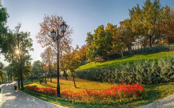Vista Panorâmica Parque Istambul Odessa Ucrânia Uma Manhã Ensolarada Outono — Fotografia de Stock