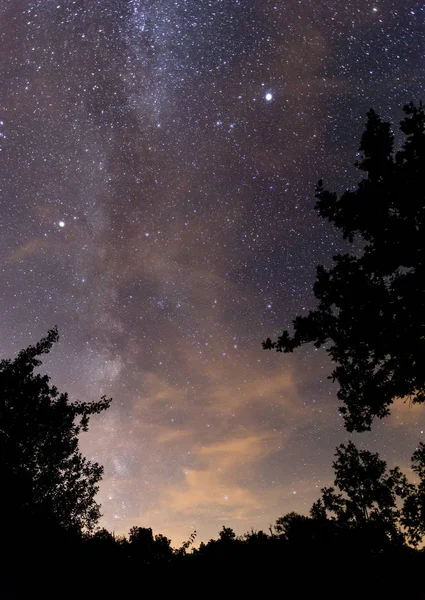 Maneira Leitosa Estrelas Céu Noturno — Fotografia de Stock