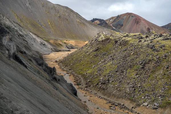 Vulkanikus Hegyek Landmannalaugar Fjallabak Természetvédelmi Terület Izland — Stock Fotó