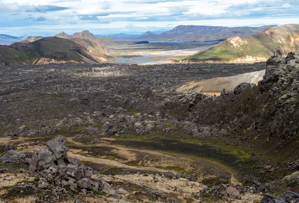 Вулканічні Гори Ландманналаугар Природному Заповіднику Фьяллабак Ісландія — стокове фото