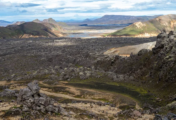 Vulkanikus Hegyek Landmannalaugar Fjallabak Természetvédelmi Terület Izland — Stock Fotó