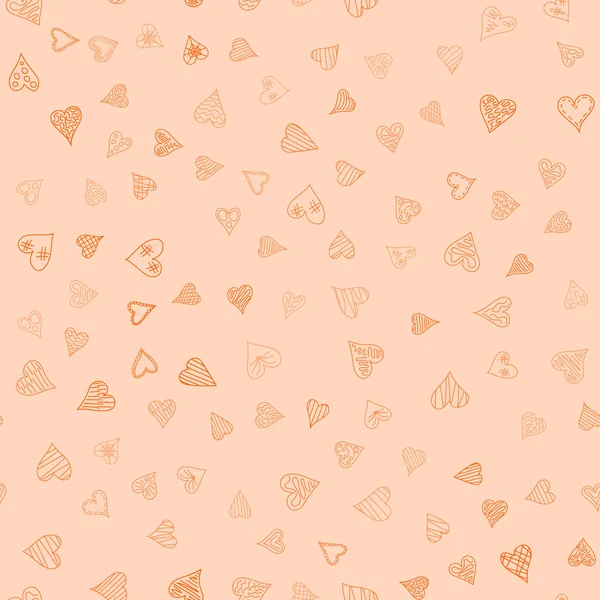 Chaotic Colored Doodle Hearts Seamless Pattern Valentine Day — 스톡 사진