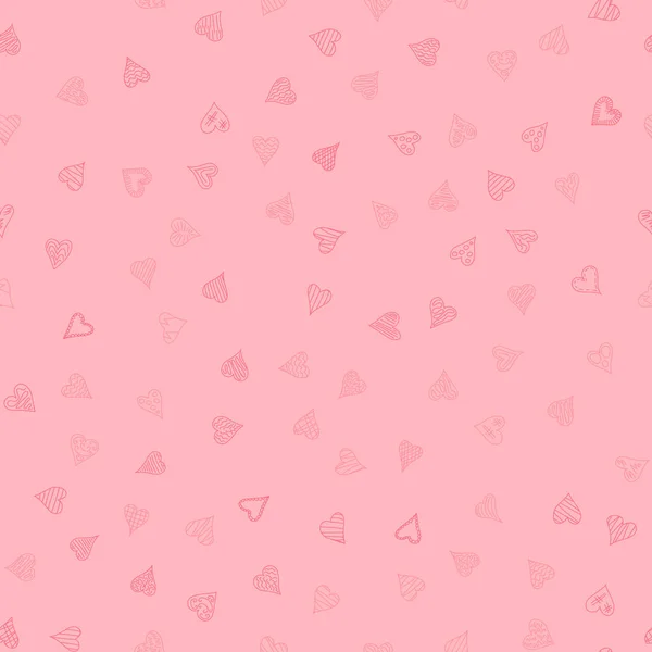 Chaotic Colored Doodle Hearts Seamless Pattern Valentine Day — 스톡 사진