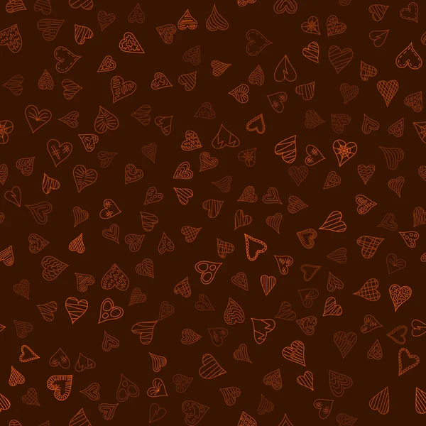 Chaotic Colored Doodle Hearts Seamless Pattern Valentine Day — 스톡 사진