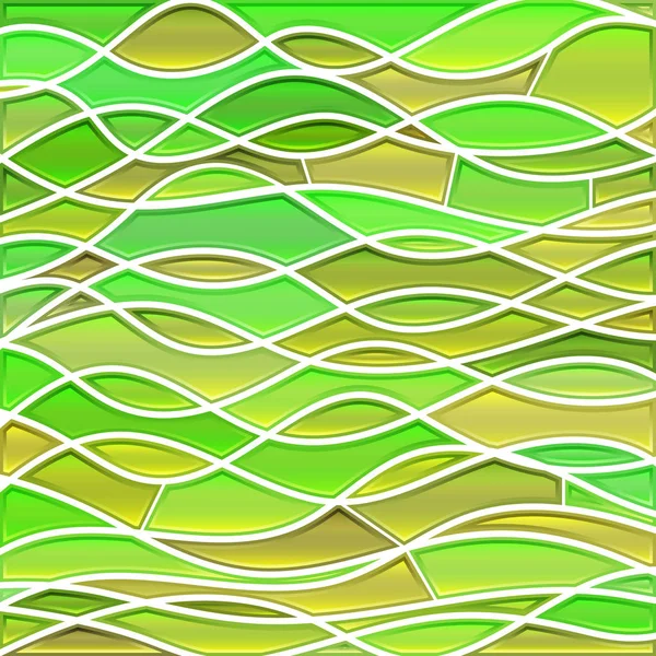 Abstraktní Mozaika Barevného Skla Zelené Hnědé Vlny — Stock fotografie