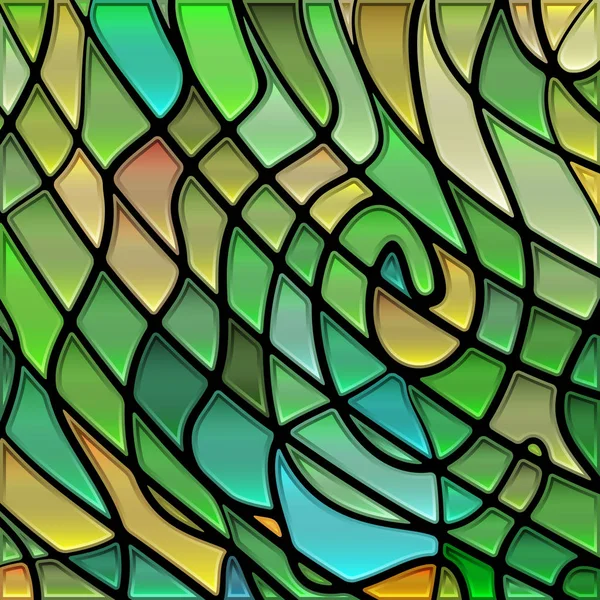 Abstract Stained Glass Mosaic Background Green Brown — Stock Photo, Image