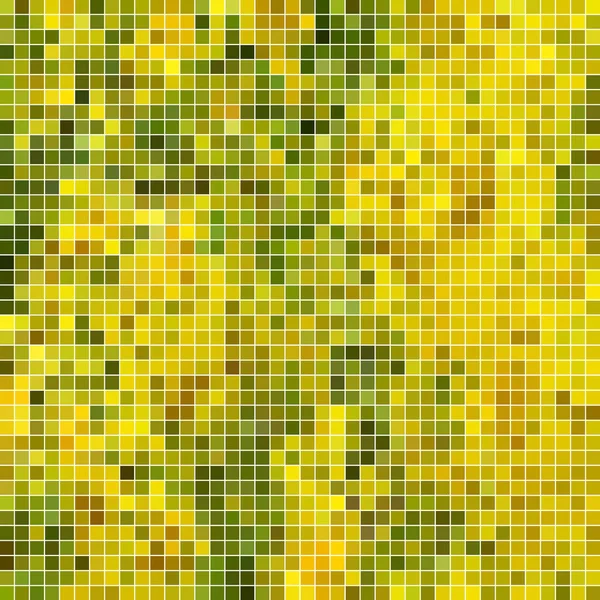Elvont Négyzet Pixel Mozaik Háttér Zöld Sárga — Stock Fotó