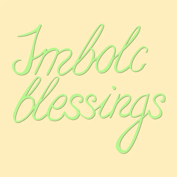 Imbolc Blessings Hellgrüner Schriftzug Für Grußkarte — Stockfoto