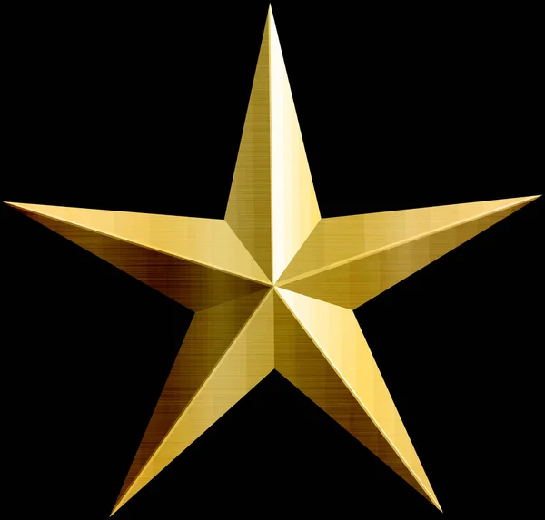 Golden Metallic Star Shape Elegance Bravery — Stock Photo, Image