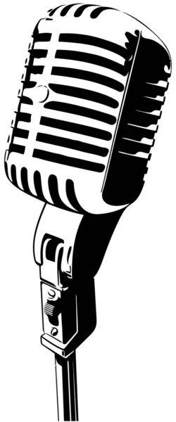 Micrófono Retro Estudio Voz Cantar Equipo Silueta Ilustración — Foto de Stock