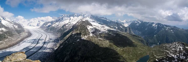 Glaciar Aletsch Glaciar Más Grande Del Este Los Alpes Berneses — Foto de Stock