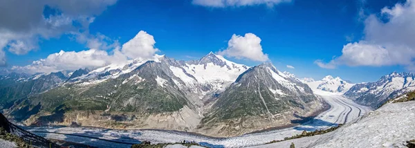 Ghiacciaio Dell Aletsch Più Grande Ghiacciaio Delle Alpi Bernesi Orientali — Foto Stock