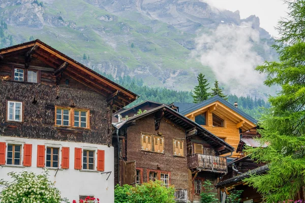 Leukerbad Uma Vila Suíça Valais — Fotografia de Stock