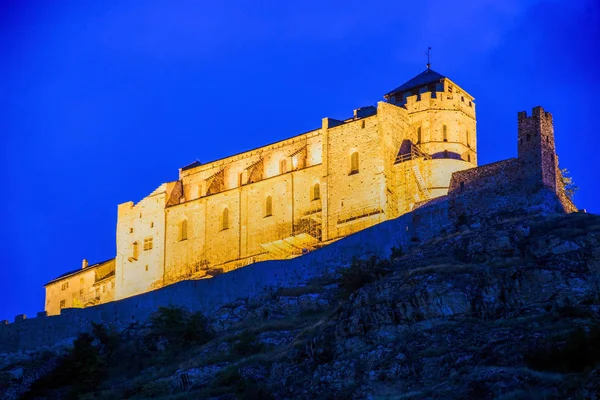 Castelo Tourbillon Castelo Sion Cantão Valais Suíça — Fotografia de Stock