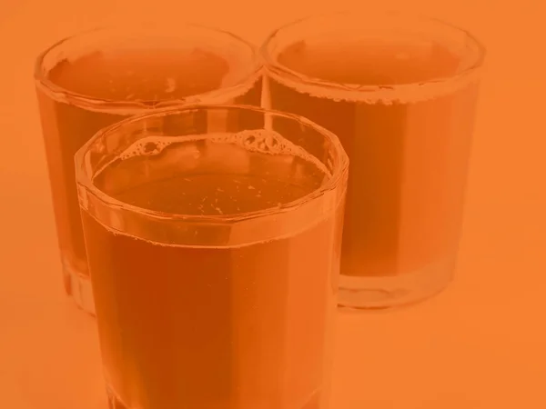 Vaso Monocromo Jugo Naranja Bebida Saludable — Foto de Stock