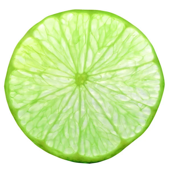 Skiva Grön Lime Citrus Latifolia Även Kallad Persisk Lime Eller — Stockfoto