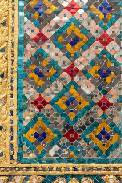 Detail Colourful Wat Phra Kaew Mosaic — Stock Photo, Image