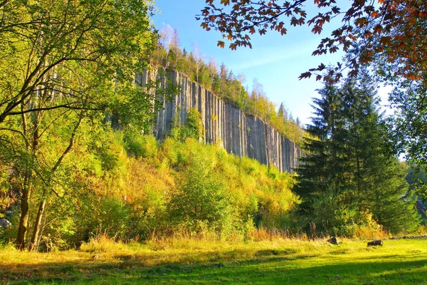 Scheibenberg Basaltsäule Erzgebirge Sachsen — Stockfoto